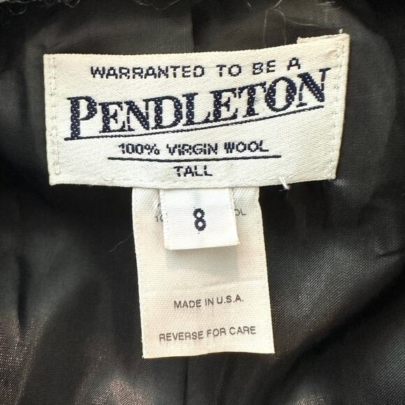 PENDLETON | Tall Vintage Gray Blazer 100% Virgin Wool Made in USA | Size 8 - Picture 6 of 8